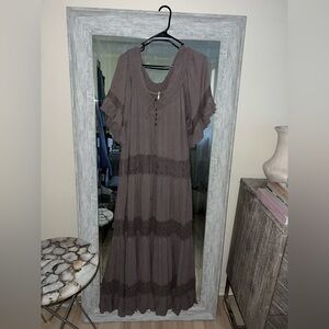 NWOT Free People Dream On Maxi Dress Taupe $108.00 Size: XS